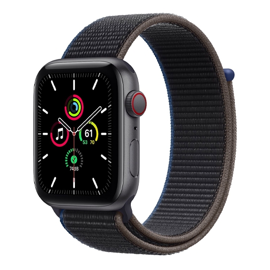 Смарт-годинник Apple Watch SE + LTE 44mm Space Gray Aluminum Case with Charcoal Sport Loop - цена, характеристики, отзывы, рассрочка, фото 1