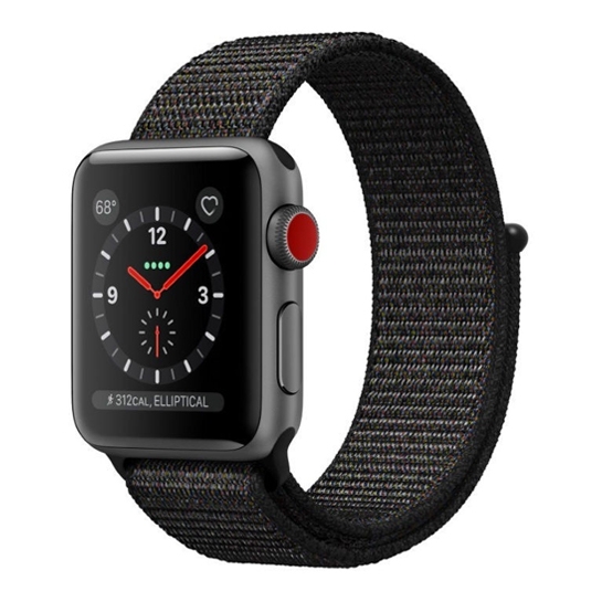 Смарт Годинник Apple Watch Series 3 + LTE 42mm Space Gray Aluminum Case with Black Sport Loop - цена, характеристики, отзывы, рассрочка, фото 1