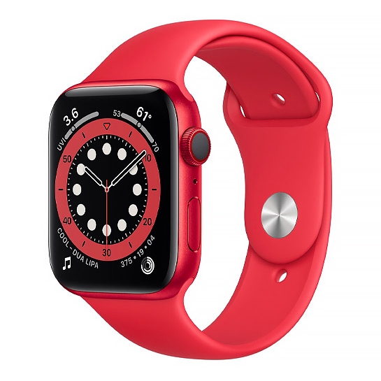 Смарт-годинник Apple Watch Series 6 + LTE 44mm (PRODUCT)RED Aluminum Case with Red Sport Band - ціна, характеристики, відгуки, розстрочка, фото 1