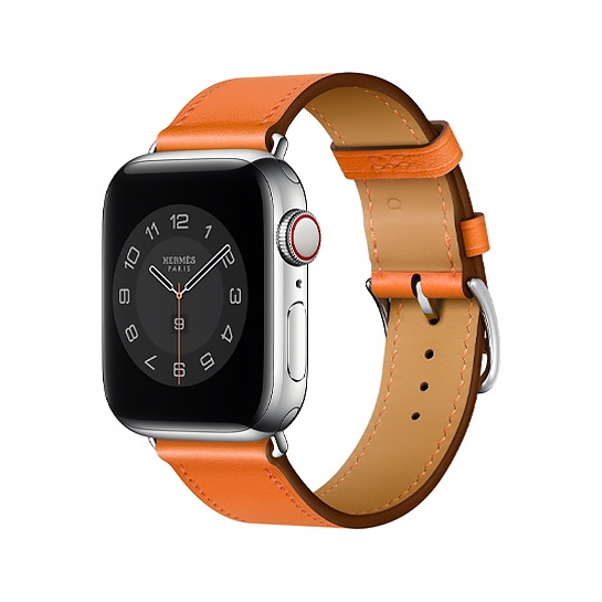 Смарт-годинник Apple Watch Hermes Series 6 + LTE 40mm Silver Stainless Steel Case with Orange Swift Leather Single Tour - ціна, характеристики, відгуки, розстрочка, фото 1