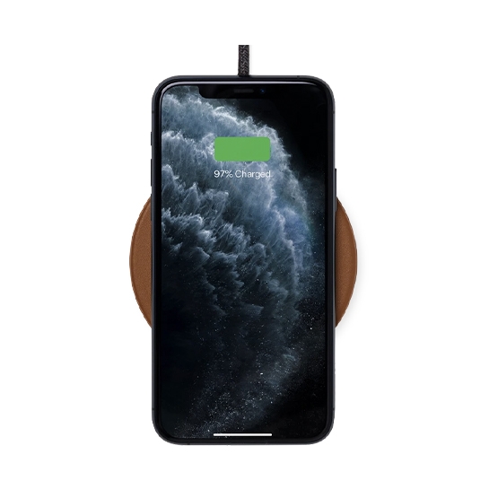 Бездротовий зарядний пристрій NATIVE UNION Drop Classic Leather Wireless Charger Brown - ціна, характеристики, відгуки, розстрочка, фото 3