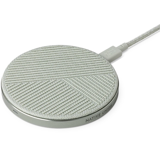 Беспроводное зарядное устройство NATIVE UNION Drop Wireless Charger Fabric Sage - цена, характеристики, отзывы, рассрочка, фото 2