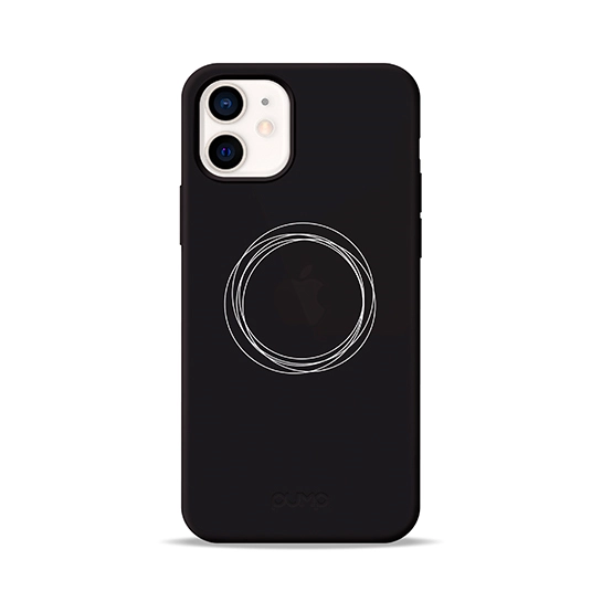 Чехол Pump Silicone Minimalistic Case for iPhone 12 mini Circles on Dark #