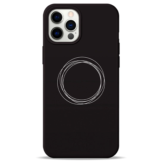Чохол Pump Silicone Minimalistic Case for iPhone 12 Pro Max Circles on Dark #
