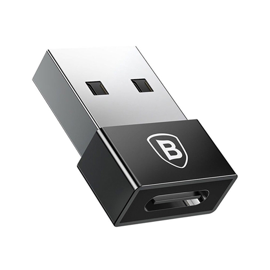 Переходник Baseus Exquisite USB-A to Type-C Adapter Black - цена, характеристики, отзывы, рассрочка, фото 1