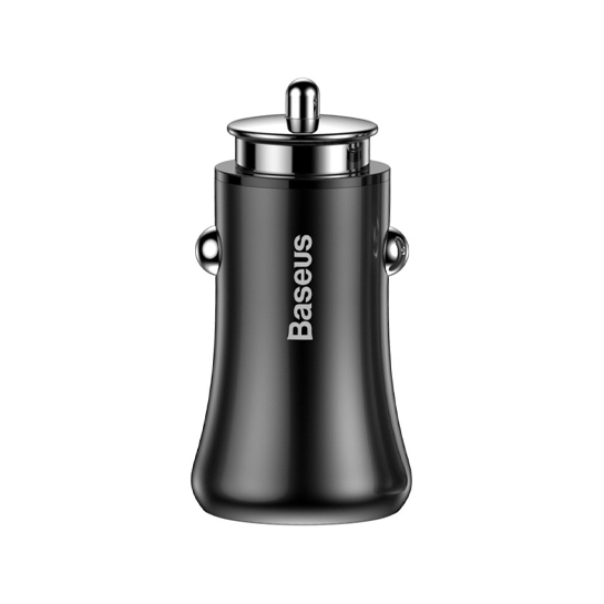Автомобільний зарядний пристрій Baseus Gentry Dual-USB Quick Charge Car Charger 4.8A Black - ціна, характеристики, відгуки, розстрочка, фото 1
