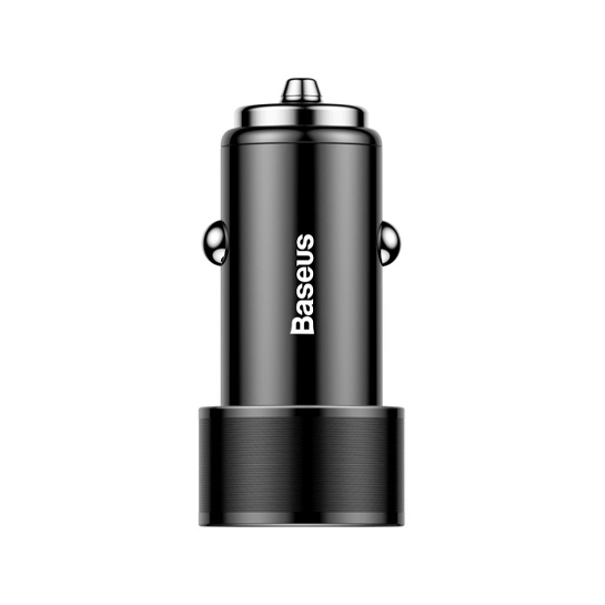 Автомобільний зарядний пристрій Baseus Small Screw 3.4A 2USB with Lightning Cable Black - ціна, характеристики, відгуки, розстрочка, фото 1