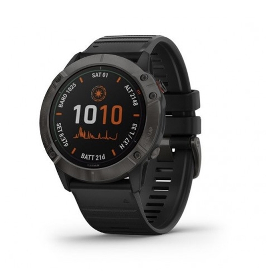 Спортивные часы Garmin Fenix 6X Pro Solar Titanium Carbon Grey DLC with Black Band - цена, характеристики, отзывы, рассрочка, фото 1