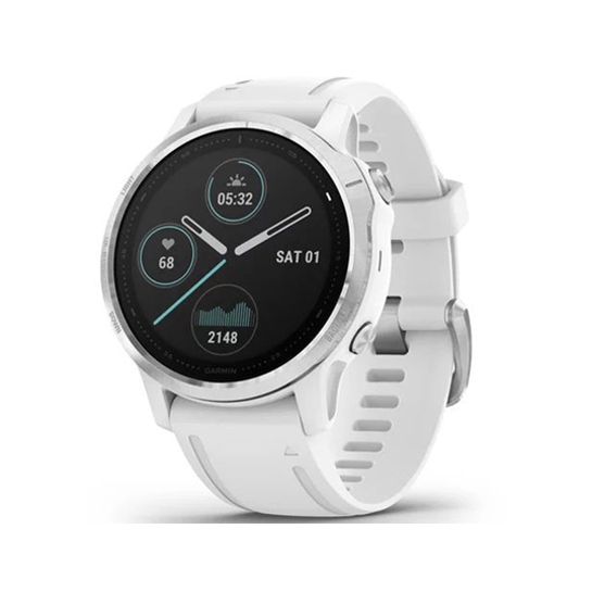 Спортивные часы Garmin Fenix 6S Silver with White Band - цена, характеристики, отзывы, рассрочка, фото 1