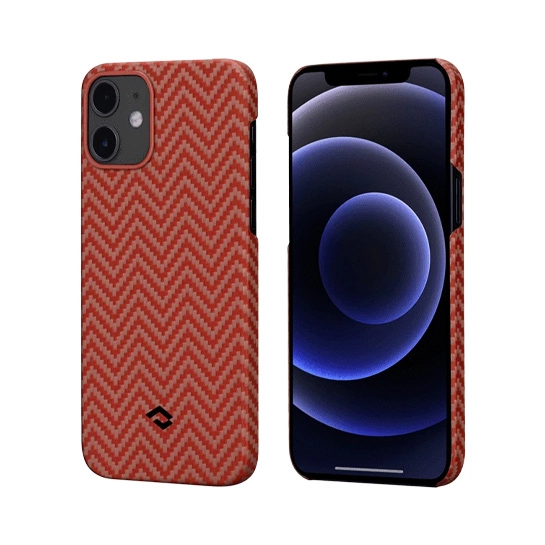 Чехол Pitaka MagEZ Herringbone Case for iPhone 12 Mini Red/Orange