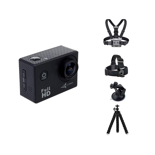 Набір блогера 30 в 1: екшн-камера Airon Simple Full HD з аксесуарами - ціна, характеристики, відгуки, розстрочка, фото 1