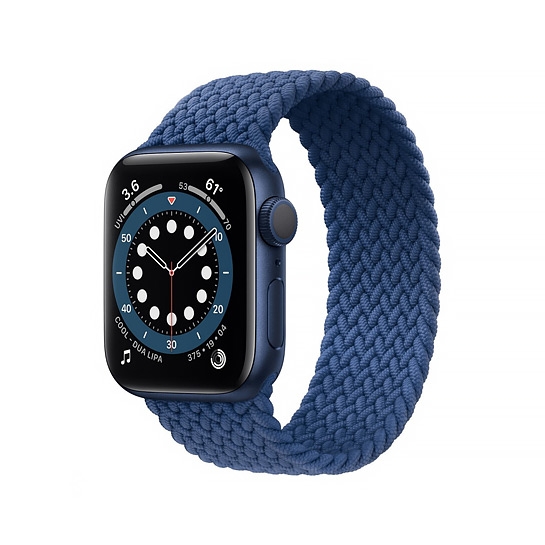 Смарт-годинник Apple Watch Series 6 40mm Blue Aluminum Case with Atlantic Blue Braided Solo Loop Size 4 - ціна, характеристики, відгуки, розстрочка, фото 1