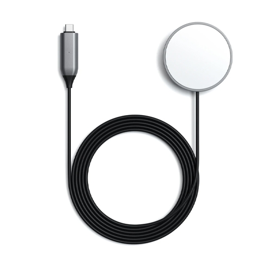 Бездротовий зарядний пристрій Satechi USB-C Magnetic Wireless Charging Cable Space Grey - ціна, характеристики, відгуки, розстрочка, фото 1