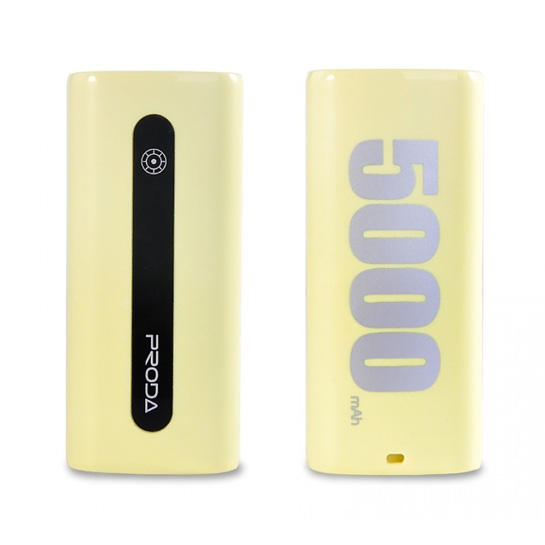 Зовнішній акумулятор Remax Proda Design Power Box E5 5000 mAh Yellow * - ціна, характеристики, відгуки, розстрочка, фото 1