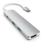 USB-хаб Satechi Slim Aluminum Type-C Multi-Port Adapter with Type-C Charging Port Silver