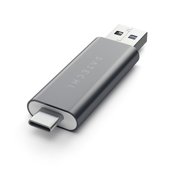 Перехідник Satechi Aluminum Type-C USB 3.0 and Micro/SD Card Reader Space Gray - ціна, характеристики, відгуки, розстрочка, фото 1