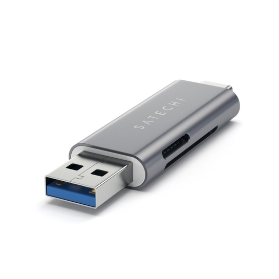 Перехідник Satechi Aluminum Type-C USB 3.0 and Micro/SD Card Reader Space Gray - ціна, характеристики, відгуки, розстрочка, фото 2