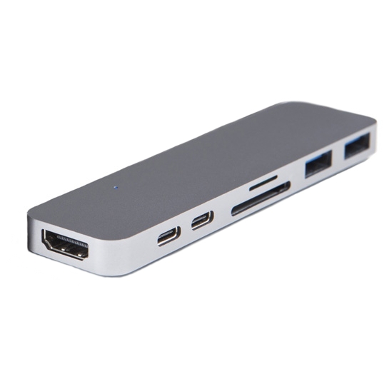 USB-хаб HyperDrive Thunderbolt 3 USB-C Hub for MacBook Pro Space Grey - ціна, характеристики, відгуки, розстрочка, фото 1