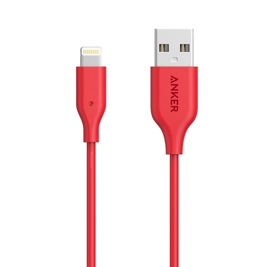 Кабель Anker Powerline Cable Lightning to USB V3 (0.9m) Red* - ціна, характеристики, відгуки, розстрочка, фото 1