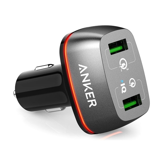 Автомобільний зарядний пристрій Anker PowerDrive+ Car Charger 2USB/2.4A Quick Carge 3.0 V3 Black* - ціна, характеристики, відгуки, розстрочка, фото 1