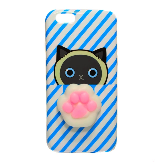 Чехол Squishy Cat Foot Series Silicone Case iPhone 6/6S Blue/White Stripes - цена, характеристики, отзывы, рассрочка, фото 1