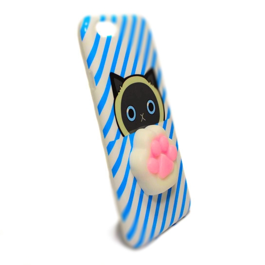 Чехол Squishy Cat Foot Series Silicone Case iPhone 6/6S Blue/White Stripes - цена, характеристики, отзывы, рассрочка, фото 2