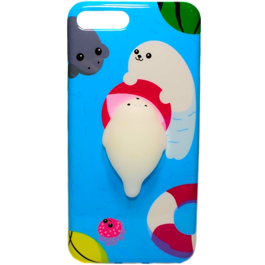 Чехол Squishy Seal Series Silicone Case iPhone 8 Plus/7 Plus Blue/White* - цена, характеристики, отзывы, рассрочка, фото 1