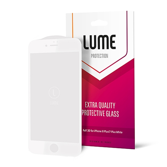 Стекло Lume Full 3D for iPhone 8 Plus/7 Plus White - цена, характеристики, отзывы, рассрочка, фото 1