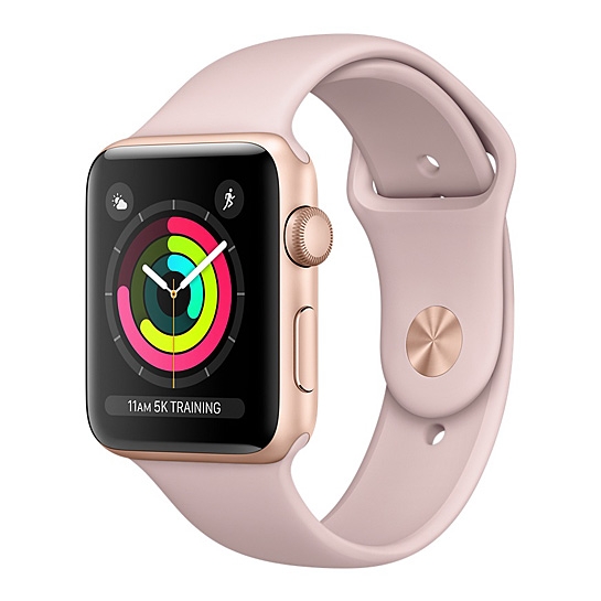 Смарт Годинник Apple Watch Series 3 42mm Gold Aluminum Case with Pink Sand Sport Band - цена, характеристики, отзывы, рассрочка, фото 1