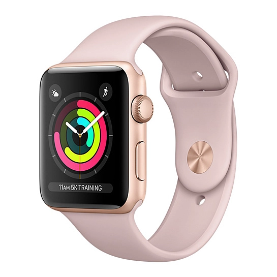 Смарт Часы Apple Watch Series 3 42mm Gold Aluminum Case with Pink Sand Sport Band