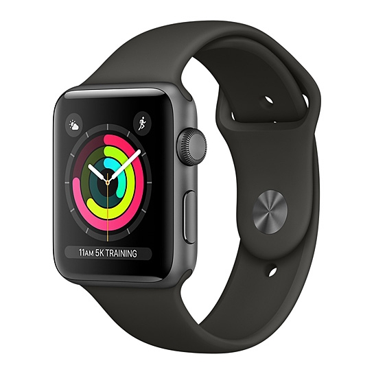 Смарт Часы Apple Watch Series 3 42mm Space Gray Aluminum Case with Gray Sport Band - цена, характеристики, отзывы, рассрочка, фото 1