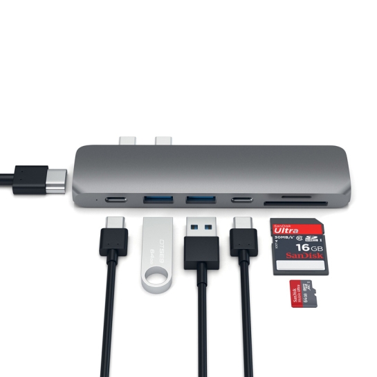 Адаптер Satechi Aluminum Type-C USB Pro Hub Adapter Space Gray