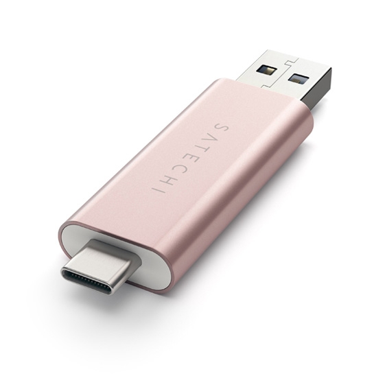 Перехідник Satechi Aluminum Type-C USB 3.0 and Micro/SD Card Reader Rose Gold - ціна, характеристики, відгуки, розстрочка, фото 1