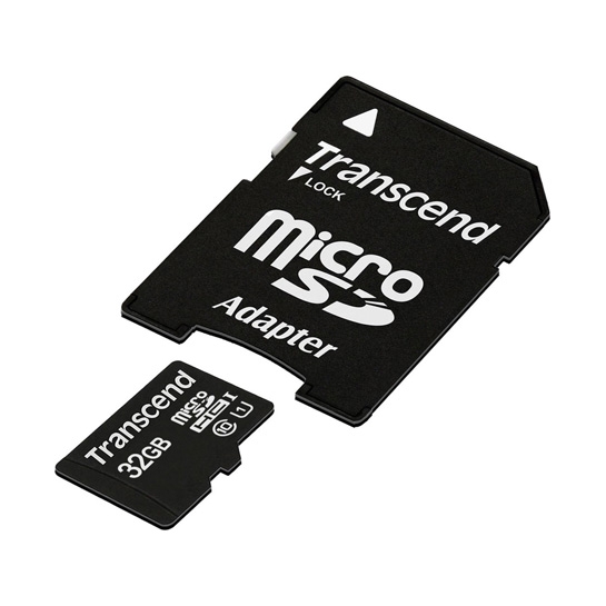 Карта памяти MicroSDHC 32 Gb Transcend (class 10) with adapter (UHS-I 300x) - цена, характеристики, отзывы, рассрочка, фото 1