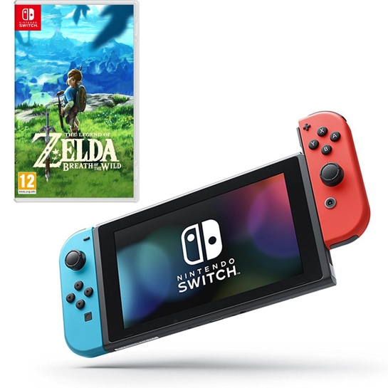 Ігрова консоль Nintendo Switch Neon Blue/Red + Гра The Legend of Zelda: Breath of the Wild - ціна, характеристики, відгуки, розстрочка, фото 2