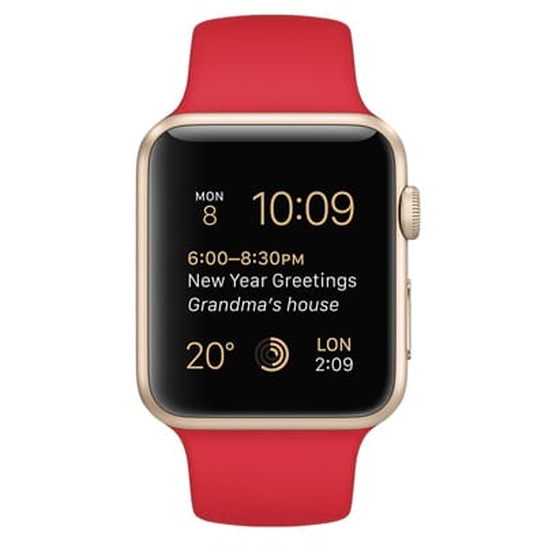 Смарт Часы Apple Watch Sport 42mm Gold Aluminum Case with Red Sport Band - цена, характеристики, отзывы, рассрочка, фото 2