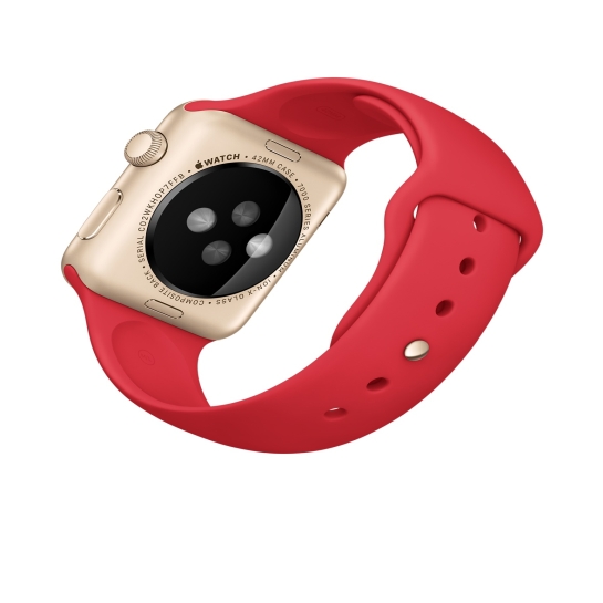 Смарт Часы Apple Watch Sport 42mm Gold Aluminum Case with Red Sport Band - цена, характеристики, отзывы, рассрочка, фото 3