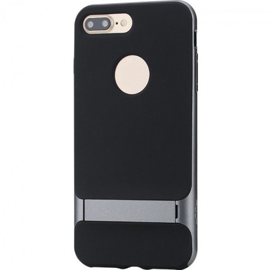 Чехол Rock Royce with Kickstand Silicone Case for iPhone 8 Plus/7 Plus Black/Gray* - цена, характеристики, отзывы, рассрочка, фото 1