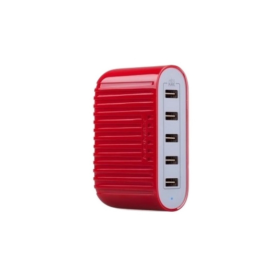 Сетевое зарядное устройство Momax U.BULL Junior 5USB Charger 40w Red* - цена, характеристики, отзывы, рассрочка, фото 1