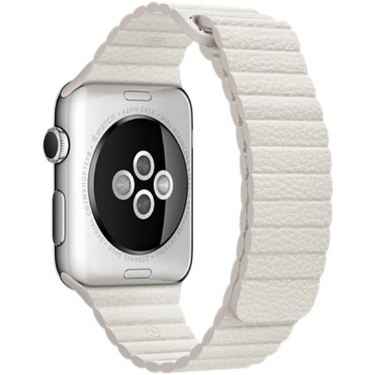 Смарт Годинник Apple Watch 42mm Stainless Steel Case White Leather Loop - ціна, характеристики, відгуки, розстрочка, фото 3