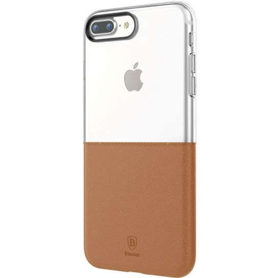 Чехол Baseus Half to Half Case for iPhone 8 Plus/7 Plus Clear/Brown* - цена, характеристики, отзывы, рассрочка, фото 1