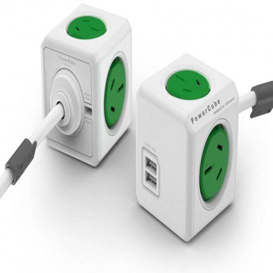 Мережевий зарядний пристрій Allocacoc PowerCube Extended USB DE Green* - ціна, характеристики, відгуки, розстрочка, фото 2
