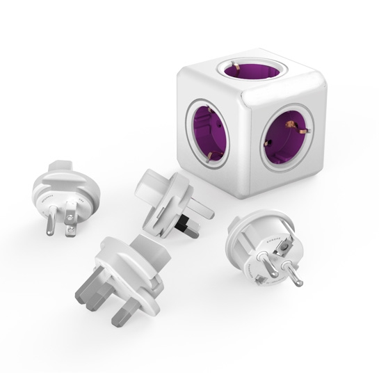 Мережевий зарядний пристрій Allocacoc PowerCube ReWirable + 4x plug DE Purple* - ціна, характеристики, відгуки, розстрочка, фото 1
