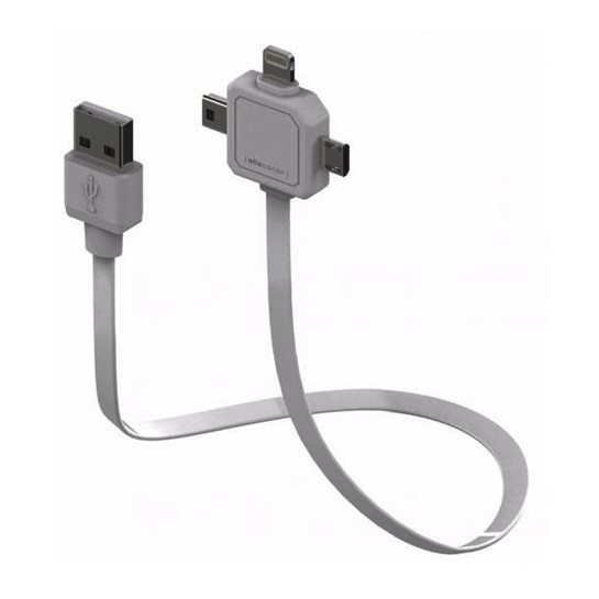 Кабель Allocacoc Power USB Cable Lightning/Type-C/Micro Grey - ціна, характеристики, відгуки, розстрочка, фото 1
