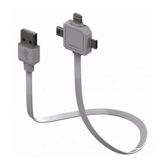 Кабель Allocacoc Power USB Cable Lightning/Type-C/Micro Grey