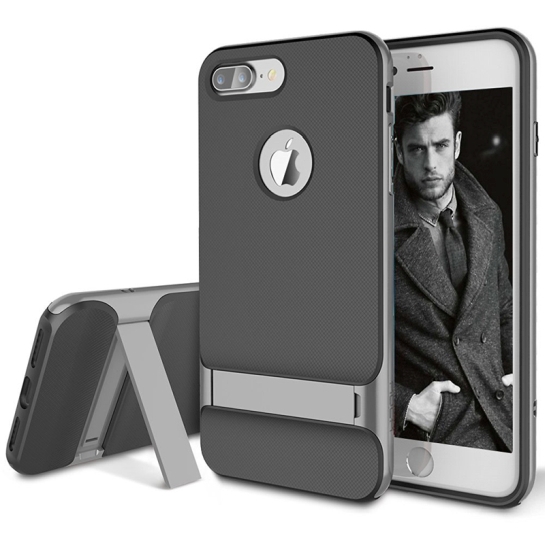 Чохол Rock Royce Silicone Case for iPhone 8 Plus/7 Plus Black/Gray* - ціна, характеристики, відгуки, розстрочка, фото 2