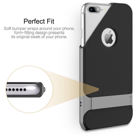 Чохол Rock Royce Silicone Case for iPhone 8 Plus/7 Plus Black/Gray* - ціна, характеристики, відгуки, розстрочка, фото 3