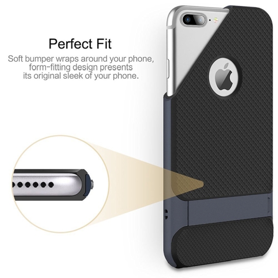 Чехол Rock Royce Silicone Case for iPhone 8 Plus/7 Plus Black/Navy Blue* - цена, характеристики, отзывы, рассрочка, фото 3