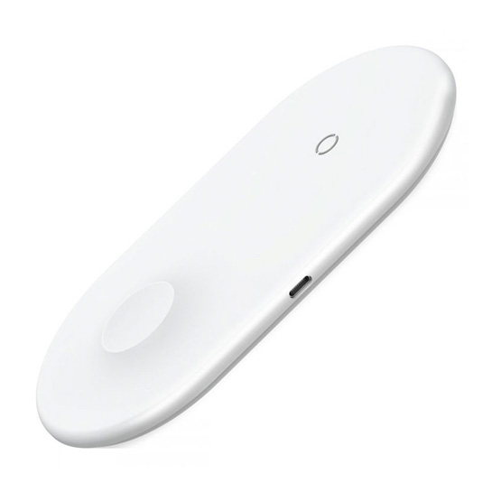 Бездротовий зарядний пристрій Baseus Smart 2 in1 Wireless Charger White - ціна, характеристики, відгуки, розстрочка, фото 4