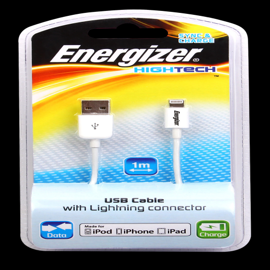 Кабель Energizer Lightning to USB Cable White * - цена, характеристики, отзывы, рассрочка, фото 2